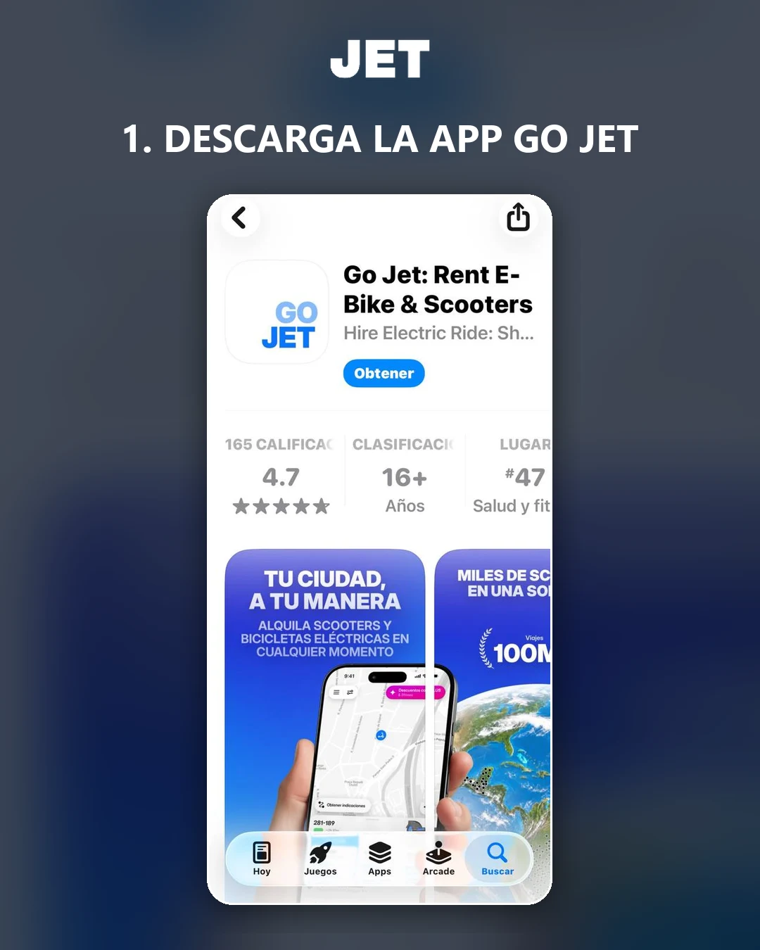 Descarga la app Go Jet y ábrela