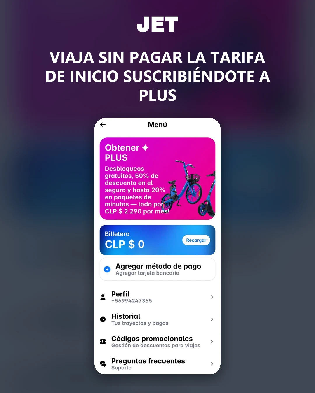 Viaja sin pagar la tarifa de inicio suscribiéndote a PLUS